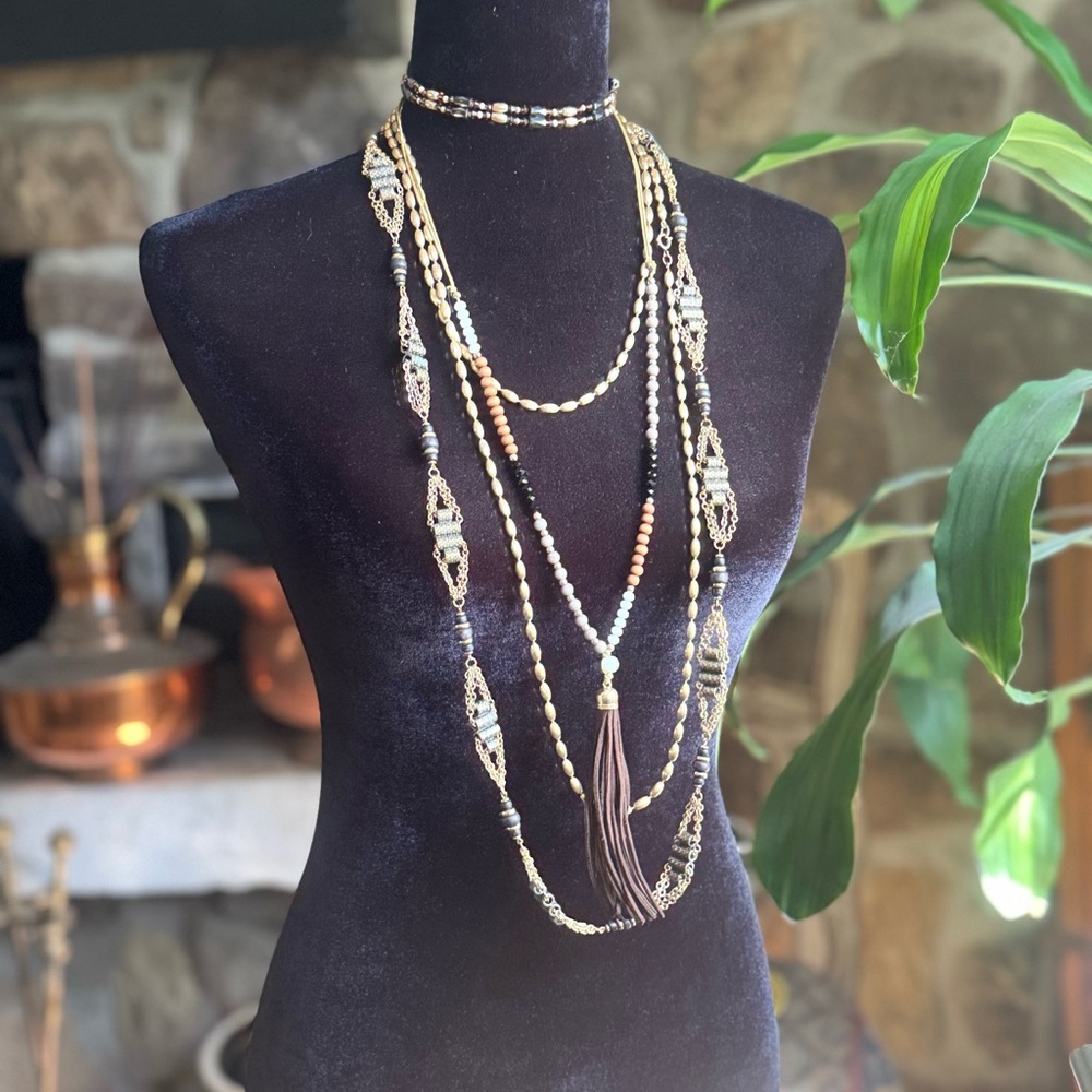 Bohemian Multi-Layered Beaded Necklace set